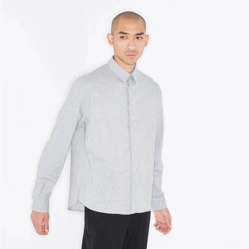 Classic Light Gray Men's Button-Down Shirt